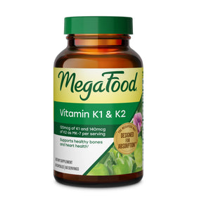 Flacon de MegaFood Vitamine K1 & K2 60 capsules vue de face