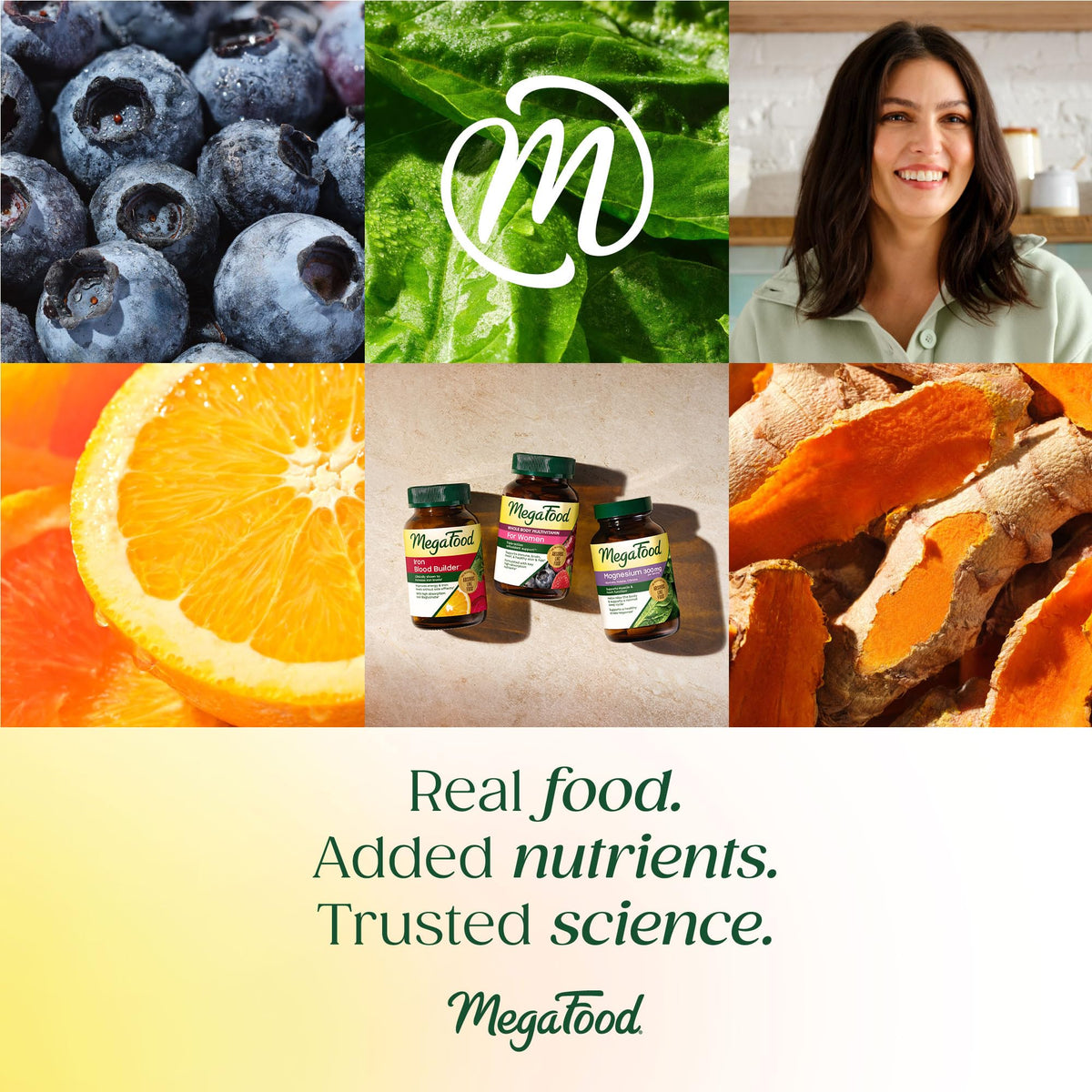 Flacon de MegaFood Vitamine K1 & K2 sur un fond naturel