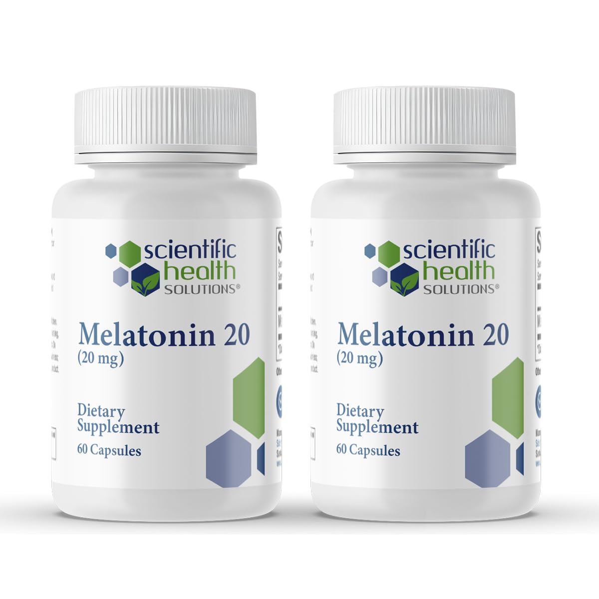 Flacon de mélatonine 20mg Scientific Health Solutions, vue de face