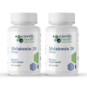 Flacon de mélatonine 20mg Scientific Health Solutions, vue de face