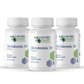 Flacon de mélatonine 30mg Scientific Health Solutions vue de face