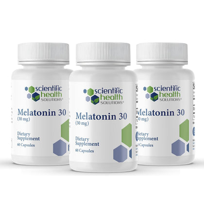 Flacon de mélatonine 30mg Scientific Health Solutions vue de face