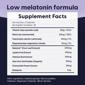 Flacon de melatonine Univera sur une table de nuit