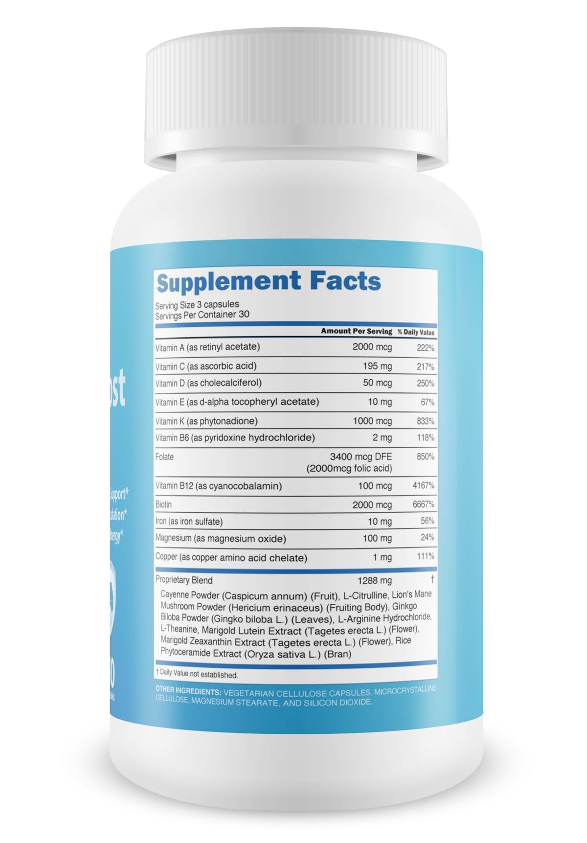 Flacon de Memo support Pro avec capsules à l'intérieur