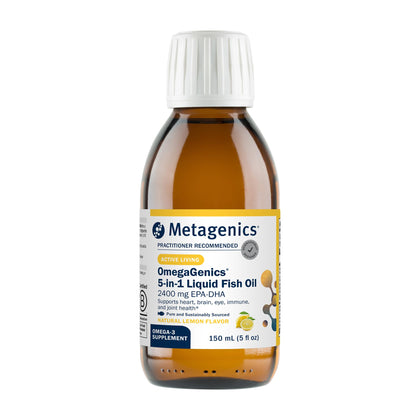 Flacon de Metagenics OmegaGenics EPA-DHA 30 Portions Saveur Citron
