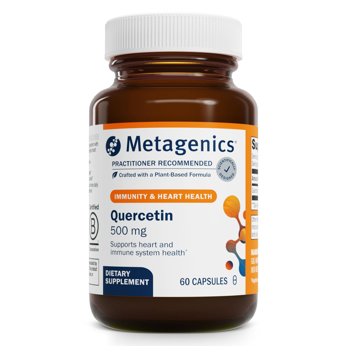 Flacon de Metagenics Quercetin 500 contenant 60 capsules