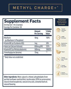 Flacon de Methyl Charge à côté d'une cuillère doseuse
