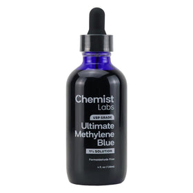 Flacon de Methylene Blue 1% de Chemist Labs, vue avant avec étiquette