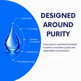 Flacon de Methylene Blue 1% ouvert avec goutte à goutte