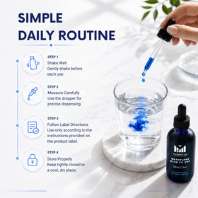Flacon de Methylene Blue 1% Valboren Labs en usage quotidien