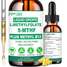 Flacon de Methylfolate 15 mg AMENQ hHEALTH vue de face