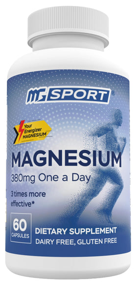 Flacon de MgSport Complément Alimentaire Magnésium 380mg - 60 capsules