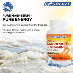 Flacon de MgSport ZMA avec capsules sur un fond neutre