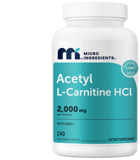 Flacon de Micro Ingredients Acetyl L-Carnitine HCl 240 capsules végétales