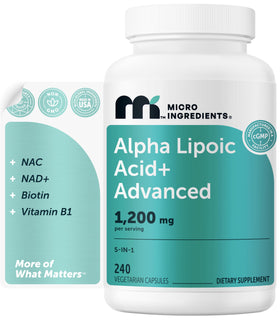 Flacon de Micro Ingredients Acide Alpha-Lipoïque+ 240 capsules végétales
