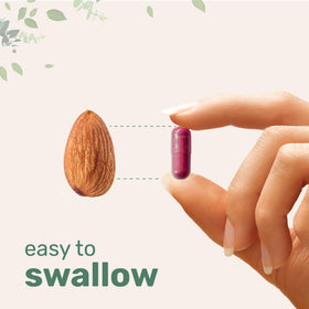 Flacon de micro ingrédients avec capsules de Riz de Levure Rouge sur fond blanc
