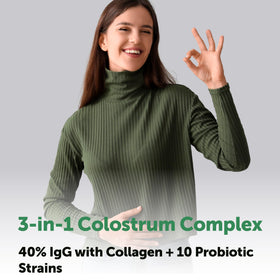 Flacon de Micro Ingredients Colostrum avec étiquette visible