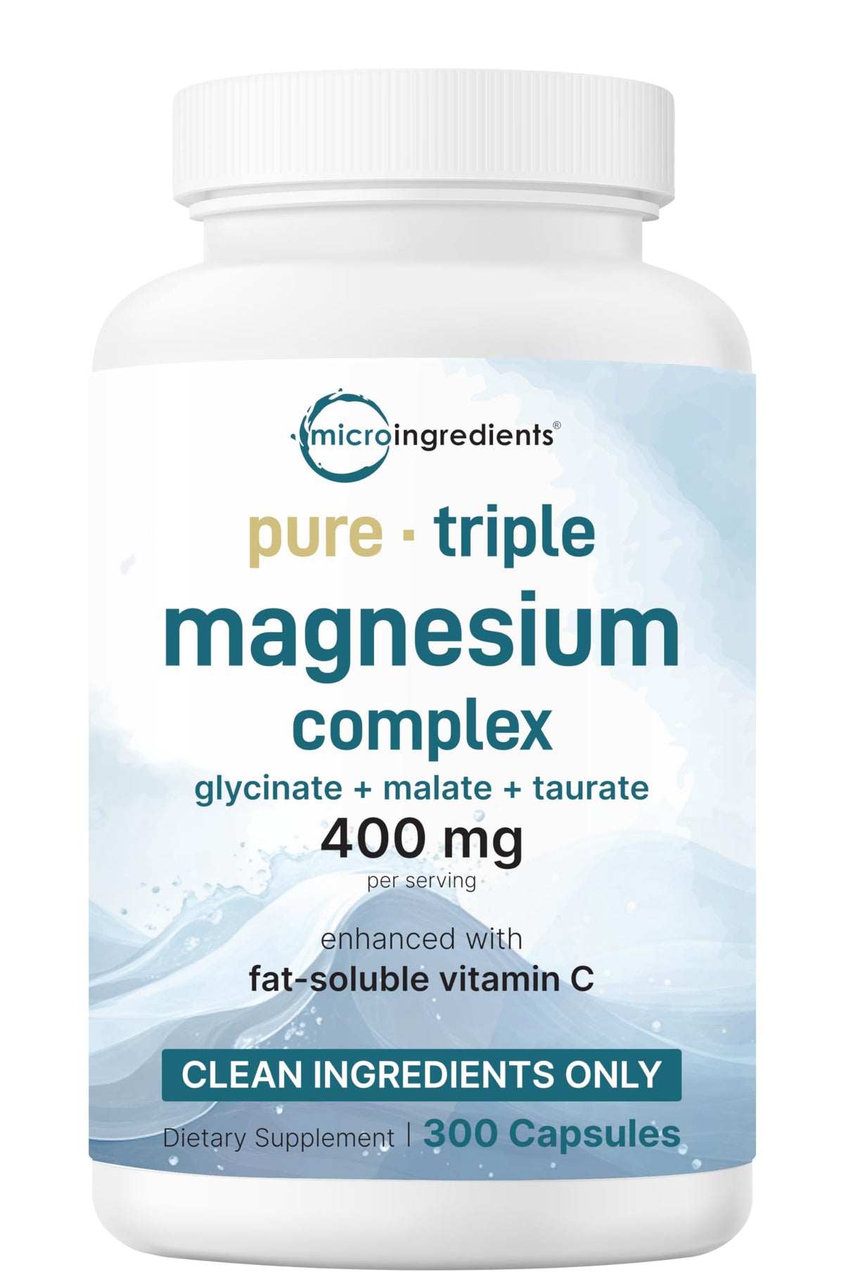 Flacon de Micro Ingredients Complexe Magnésium Pur Triple 300 capsules
