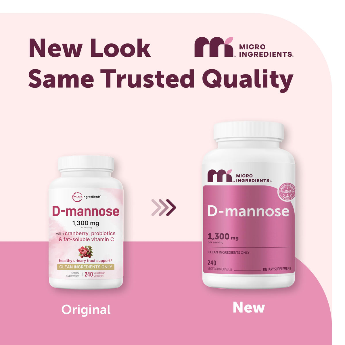 Flacon de Micro Ingredients D-Mannose contenant 240 gélules végétales