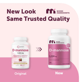 Flacon de Micro Ingredients D-Mannose contenant 240 gélules végétales
