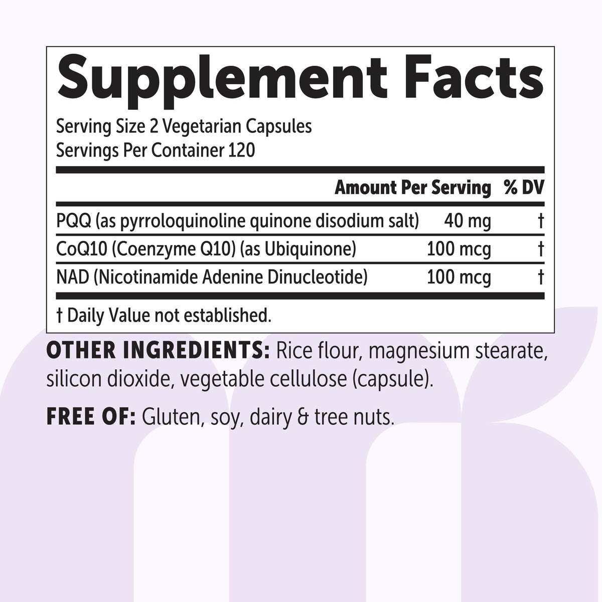 Flacon de Micro Ingredients PQQ 40 mg ouvert avec capsules visibles