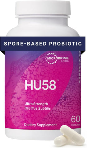Flacon de Microbiome Labs HU58 avec 60 capsules de Bacillus subtilis