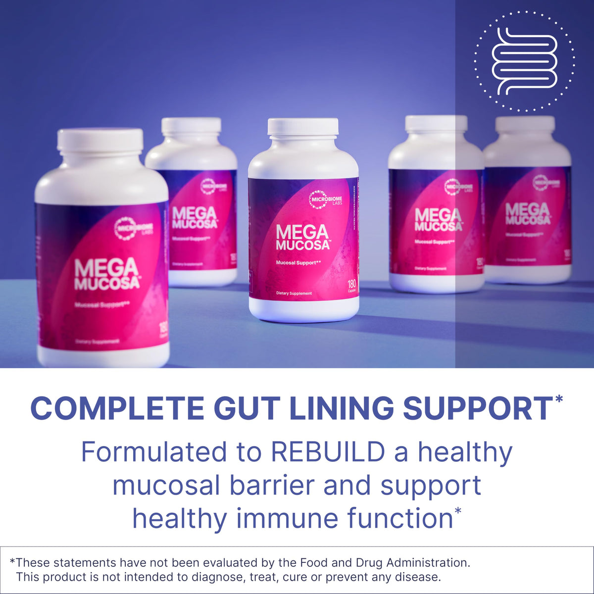 Flacon de Microbiome Labs MegaMucosa avec étiquette