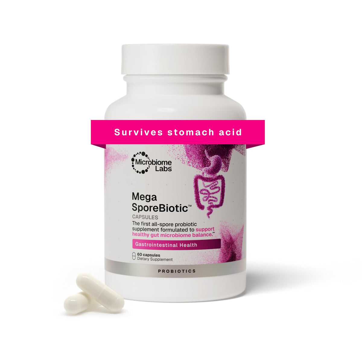 Flacon de Microbiome Labs MegaSporeBiotic avec 60 capsules