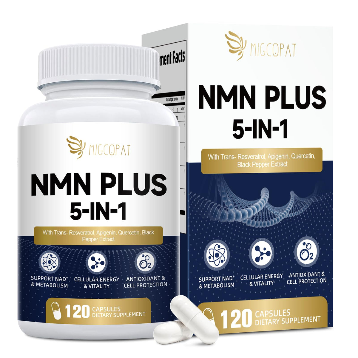 Flacon de Migcopat NMN 1000mg avec capsules végétales