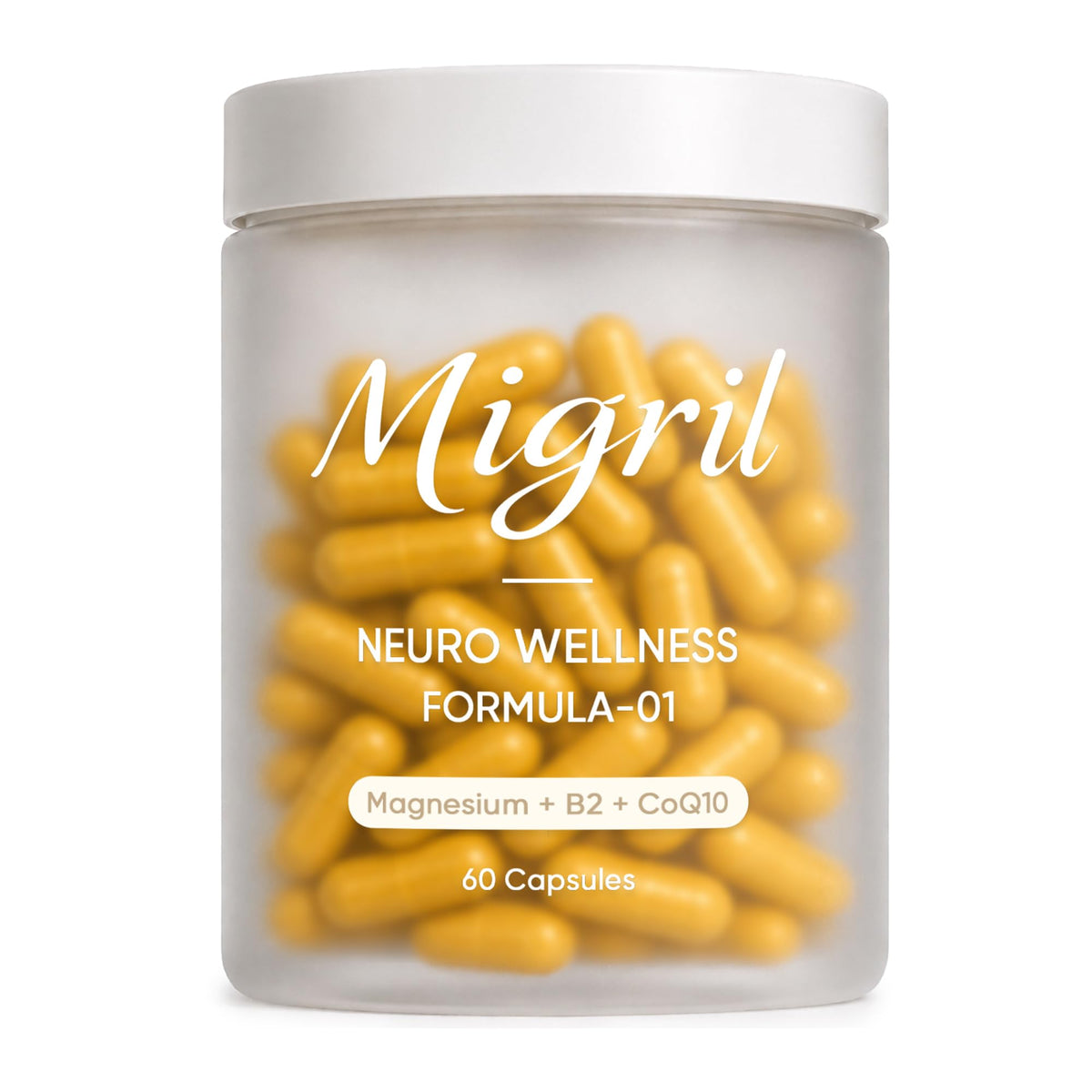 Flacon de Migril Magnésium 60 capsules vue de face