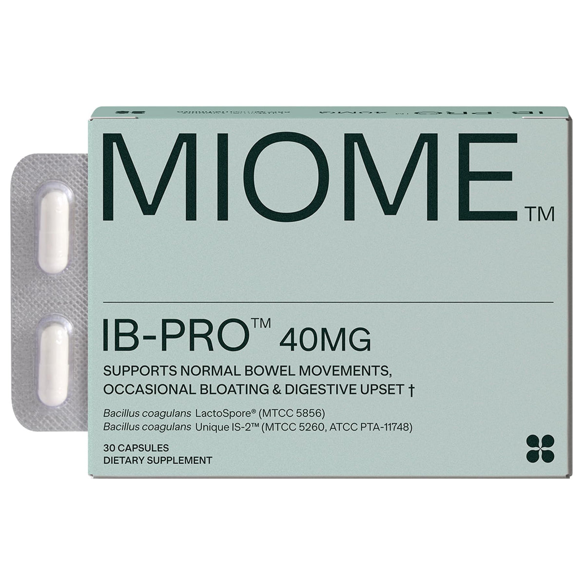 Flacon de MIOME IB-PRO avec 30 capsules en vue de face
