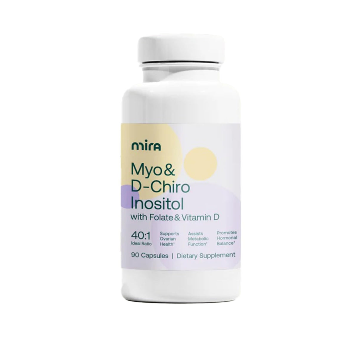 Flacon de Mira Complément Alimentaire Inositol 90 Capsules vue de face
