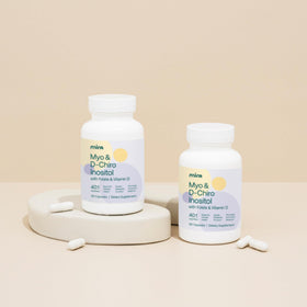 Flacon de Mira Inositol ouvert montrant les capsules à l'intérieur