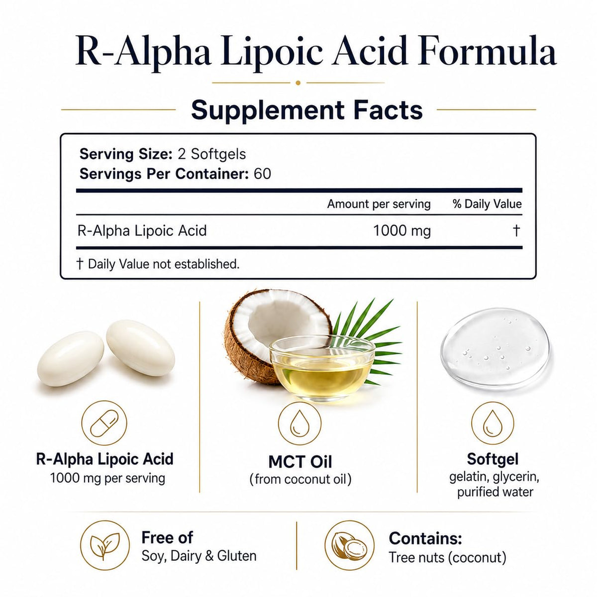 Flacon de MKSUVGQ Acide Alpha-Lipoïque 1000mg sur une étagère