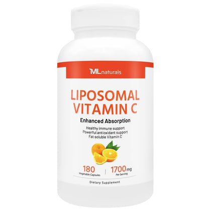Flacon de ML Naturals Vitamine C Liposomale 180 capsules végétales