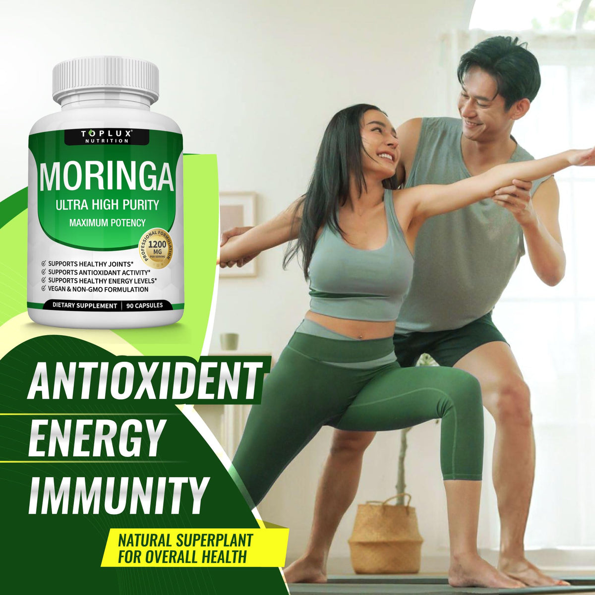 Flacon de Moringa Toplux sur fond blanc