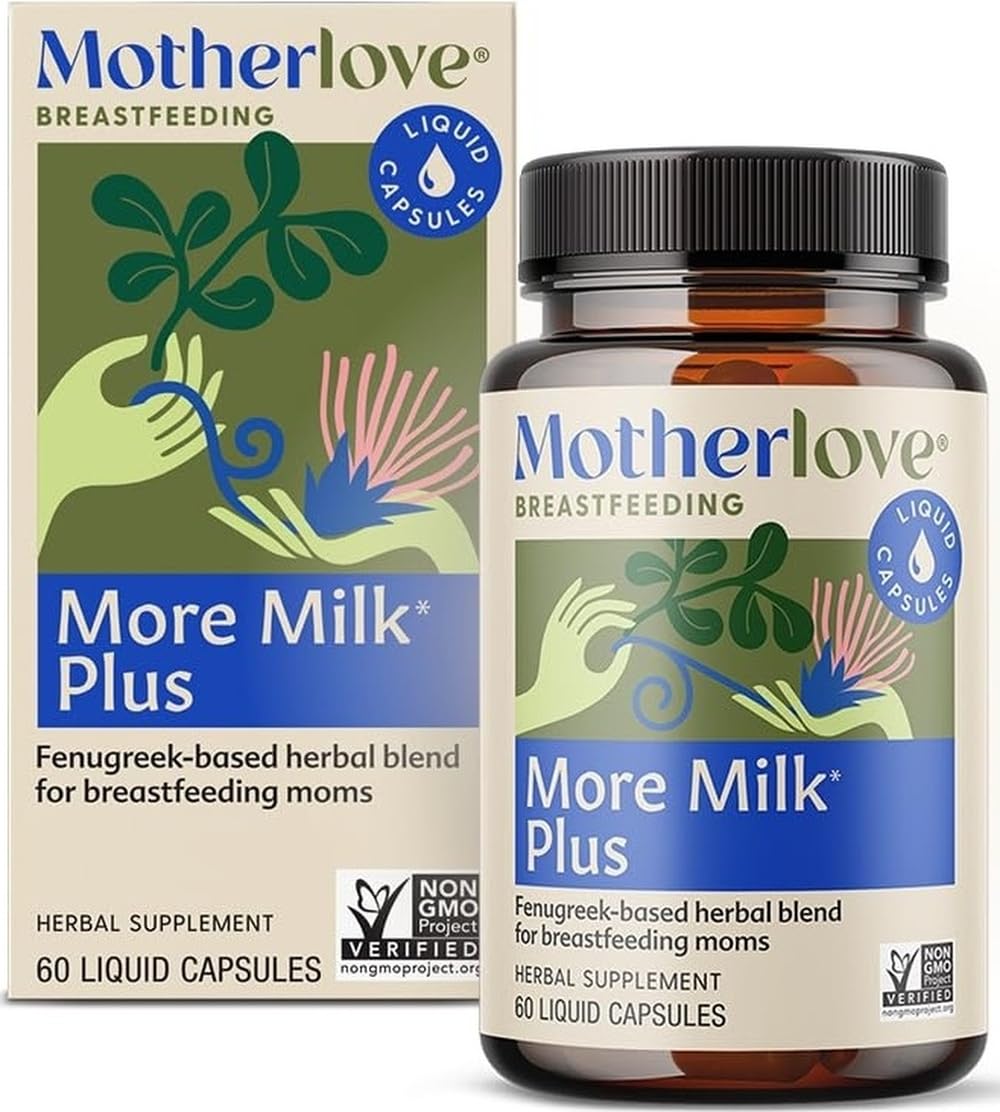 Flacon de Motherlove More Milk Plus contenant 60 gélules liquides