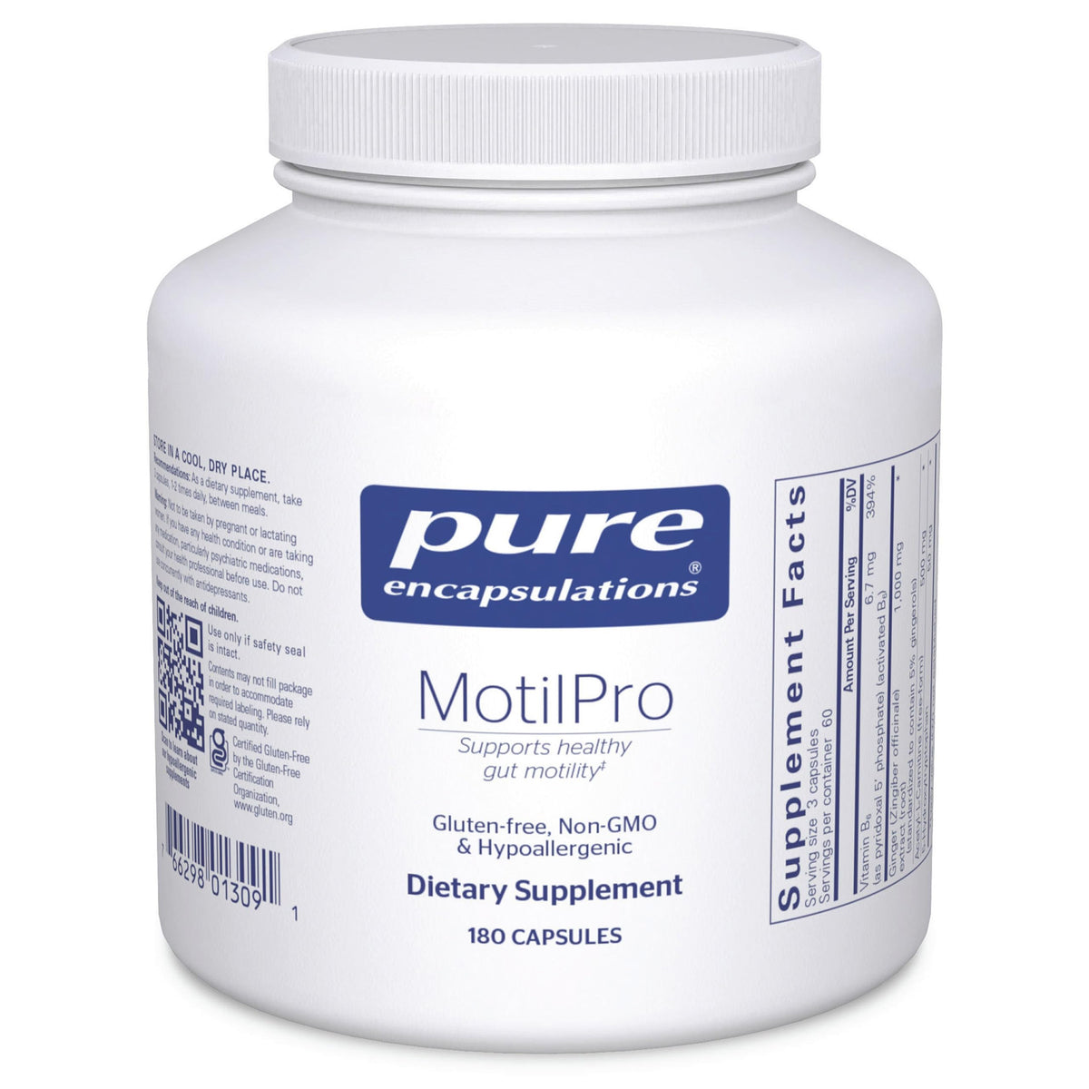 Flacon de MotilPro Pure Encapsulations avec 180 capsules