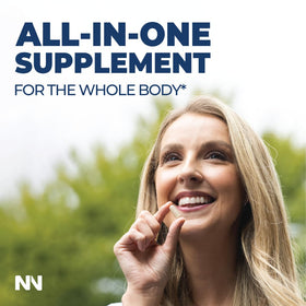 Flacon de Mousse de Mer Bio Nobi Nutrition sur un fond naturel