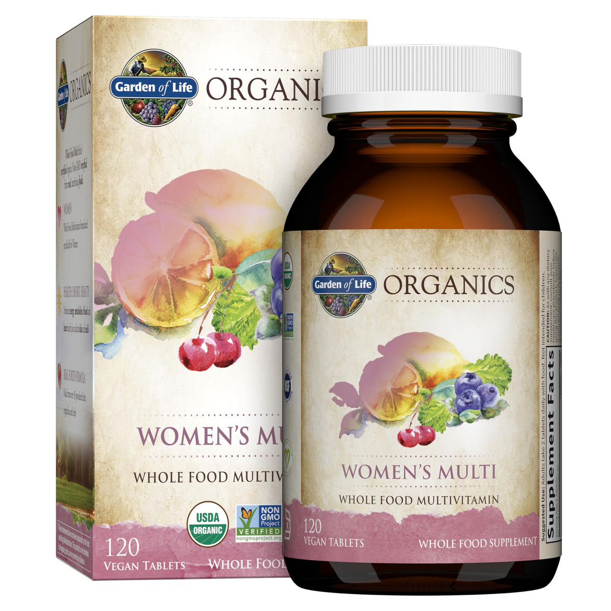 Flacon de multivitamine Garden of Life Femme 120 tablettes bio