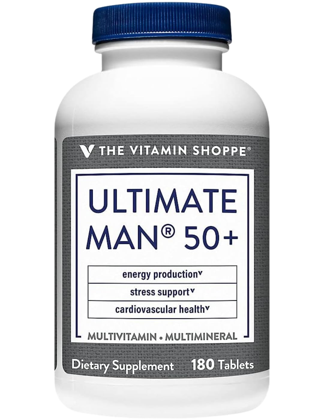 Flacon de Multivitamine Homme 50+ de The Vitamin Shoppe avec 180 comprimés