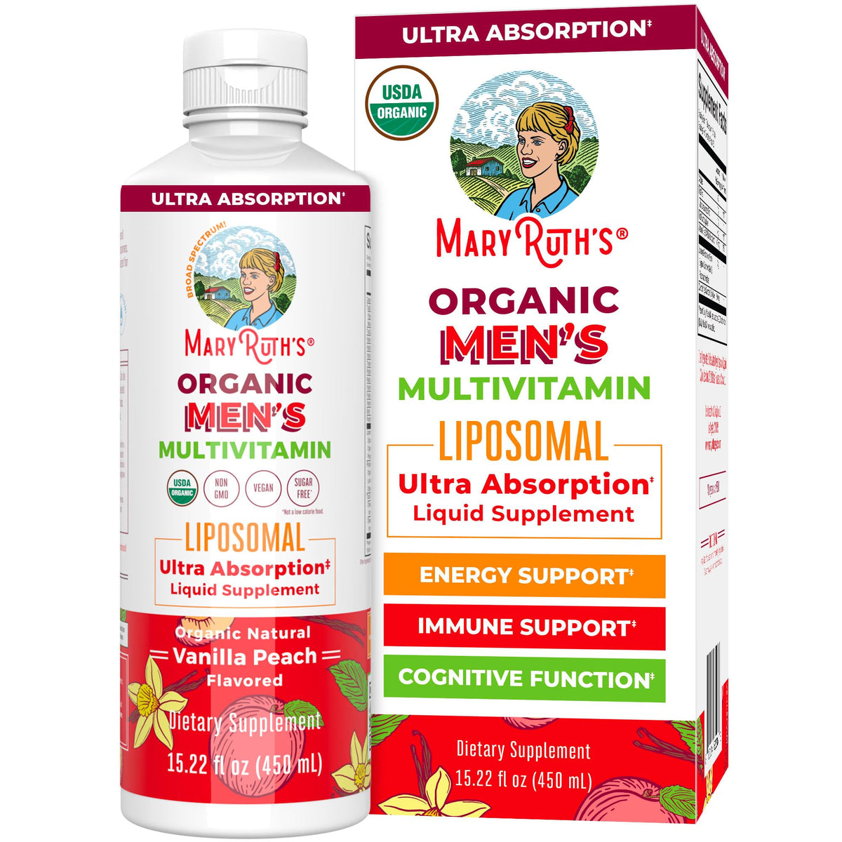 Flacon de multivitamine liposomale pour hommes MARYRUTH'S 15,22 fl oz