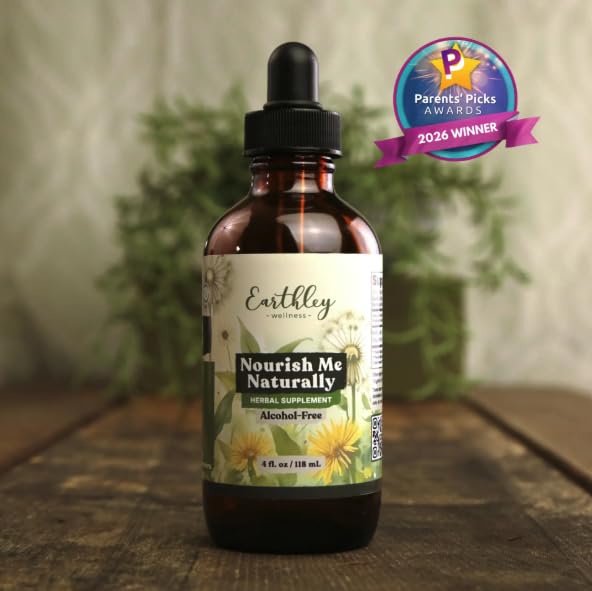 Flacon de multivitamine liquide Earthley Wellness sur une table