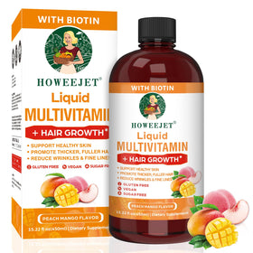 Flacon de multivitamine liquide HOWEEJET 10000mcg de biotine vue de face