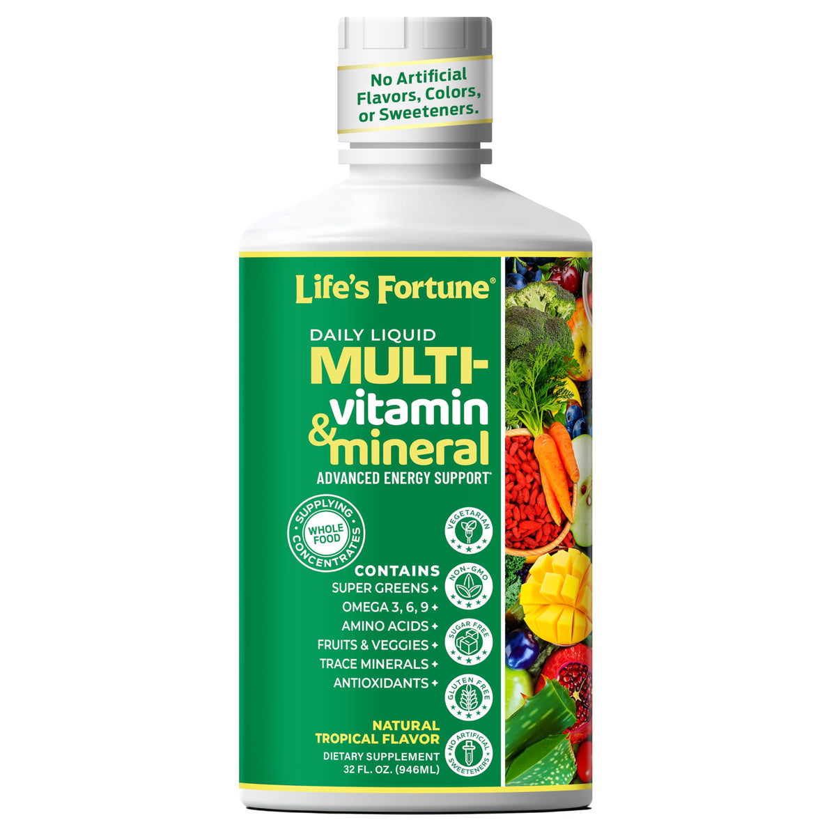Flacon de multivitamine liquide Life's Fortune de 32 oz