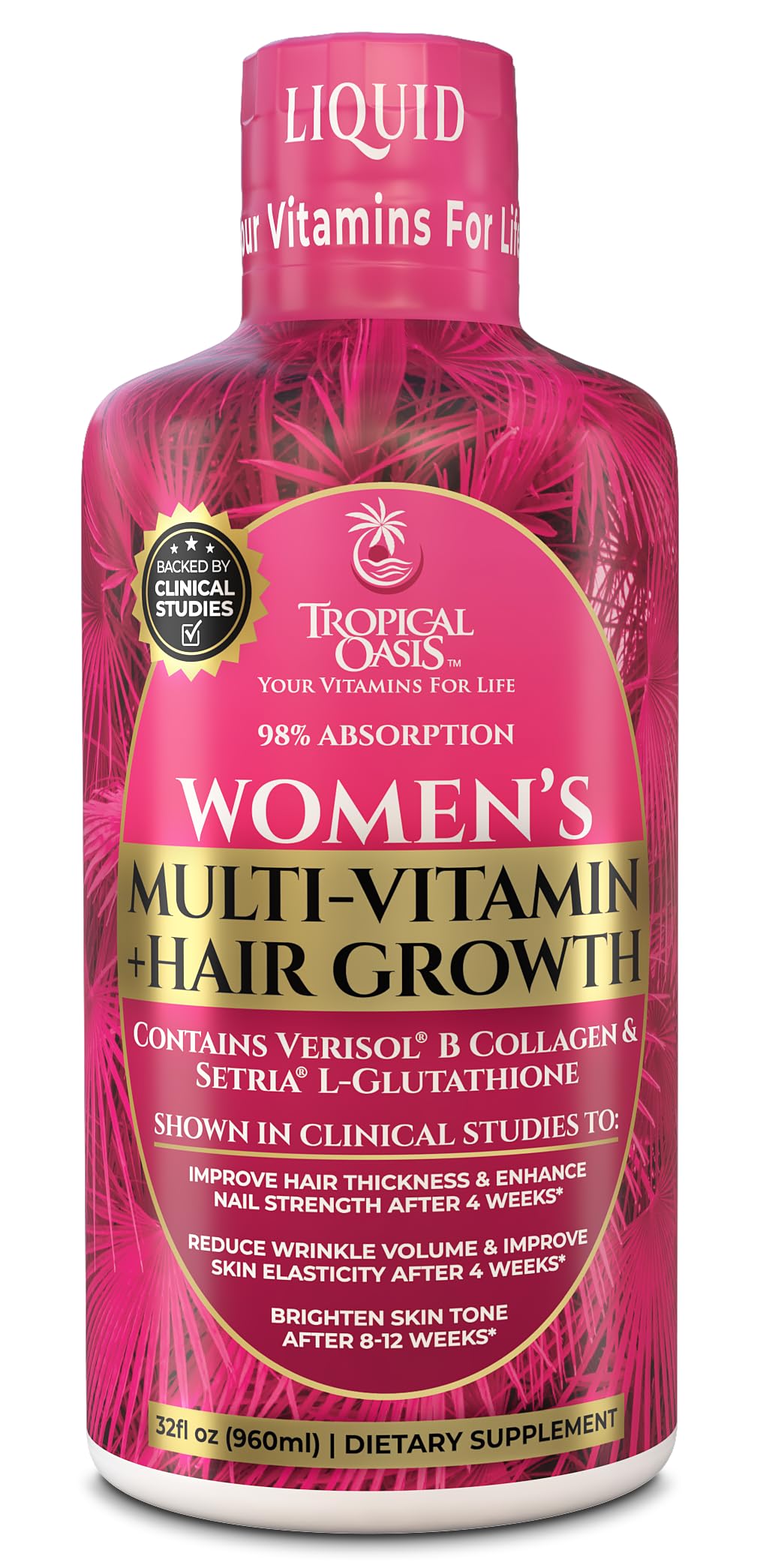 Flacon de multivitamine liquide Tropical Oasis vue de face