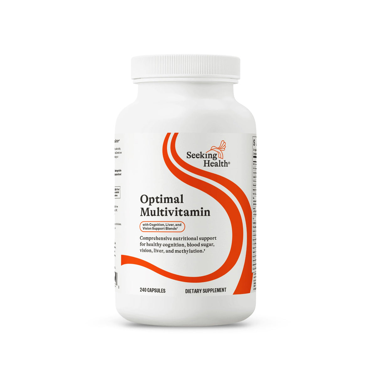 Flacon de multivitamine optimale Seeking Health 240 capsules vue de face