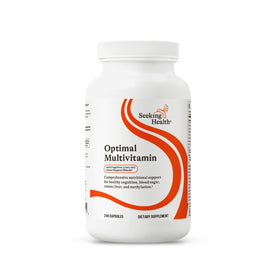 Flacon de multivitamine optimale Seeking Health 240 capsules vue de face