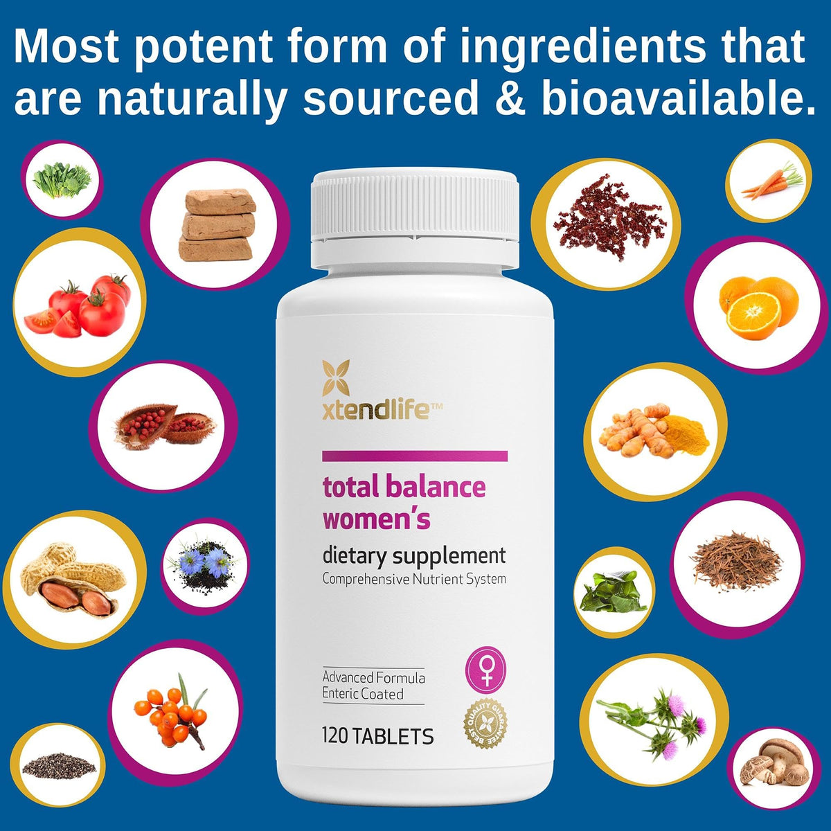 Flacon de multivitamine Xtendlife ouvert avec capsules visibles