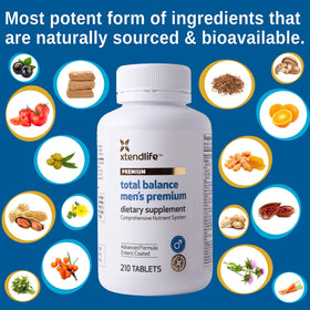 Flacon de multivitamine Xtendlife pour hommes, dimensions du produit